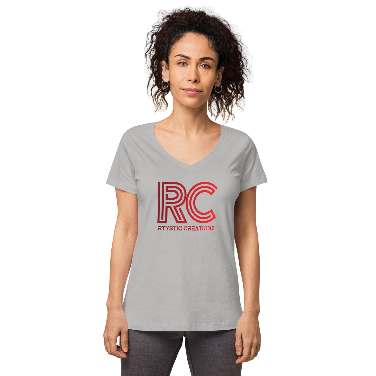 Women’s fitted v-neck t-shirt (RTYSTIC CREATIONZ)