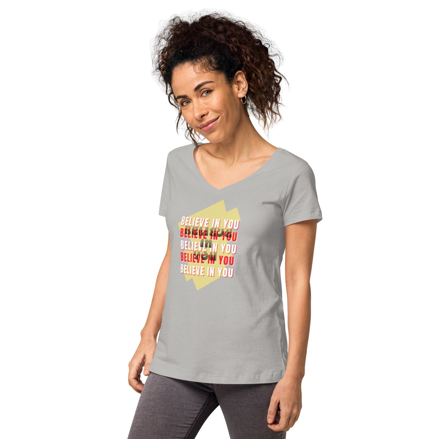 v-neck t-shirt Believe In You