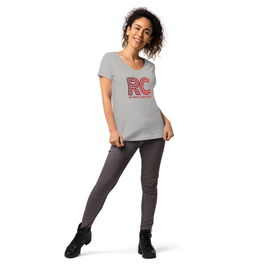 Women’s fitted v-neck t-shirt (RTYSTIC CREATIONZ)