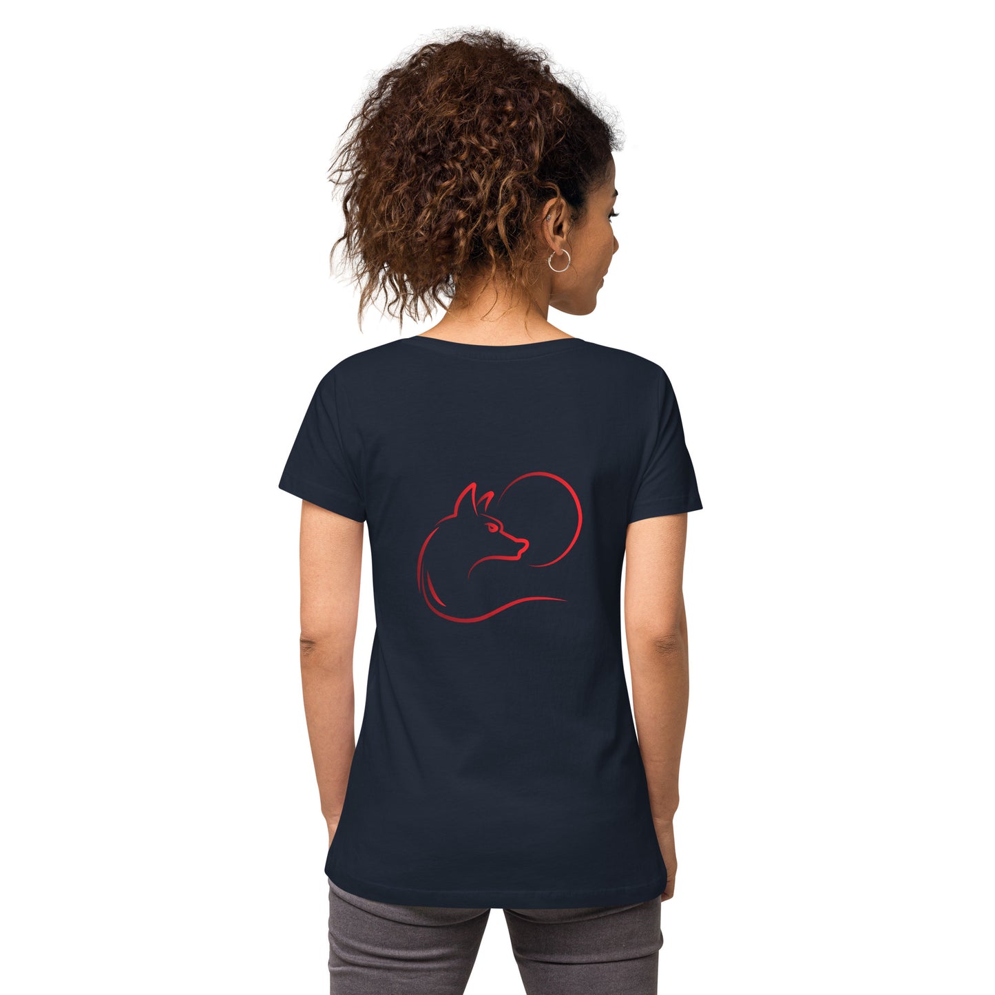 Women’s fitted v-neck t-shirt (RTYSTIC CREATIONZ)