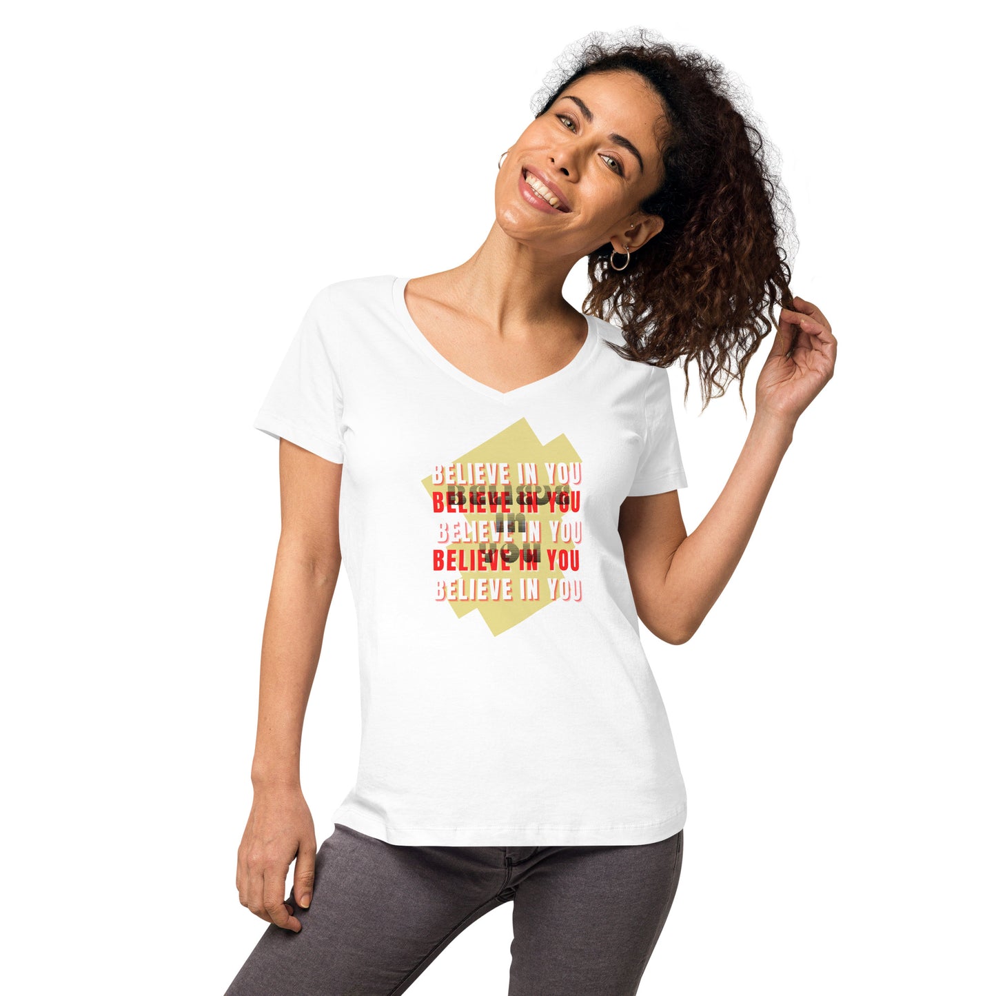 v-neck t-shirt Believe In You