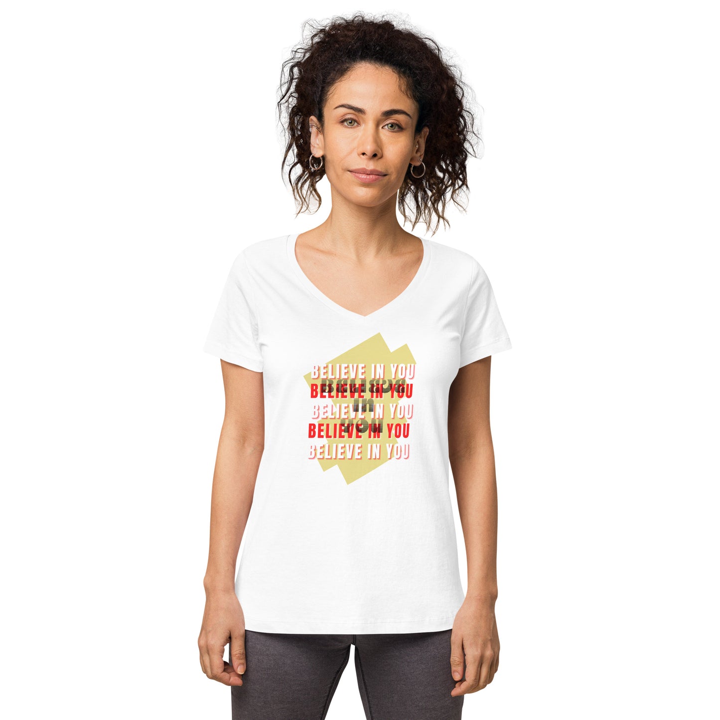 v-neck t-shirt Believe In You