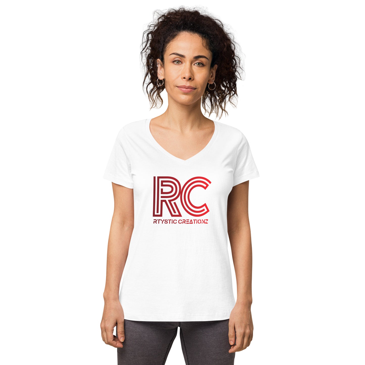 Women’s fitted v-neck t-shirt (RTYSTIC CREATIONZ)