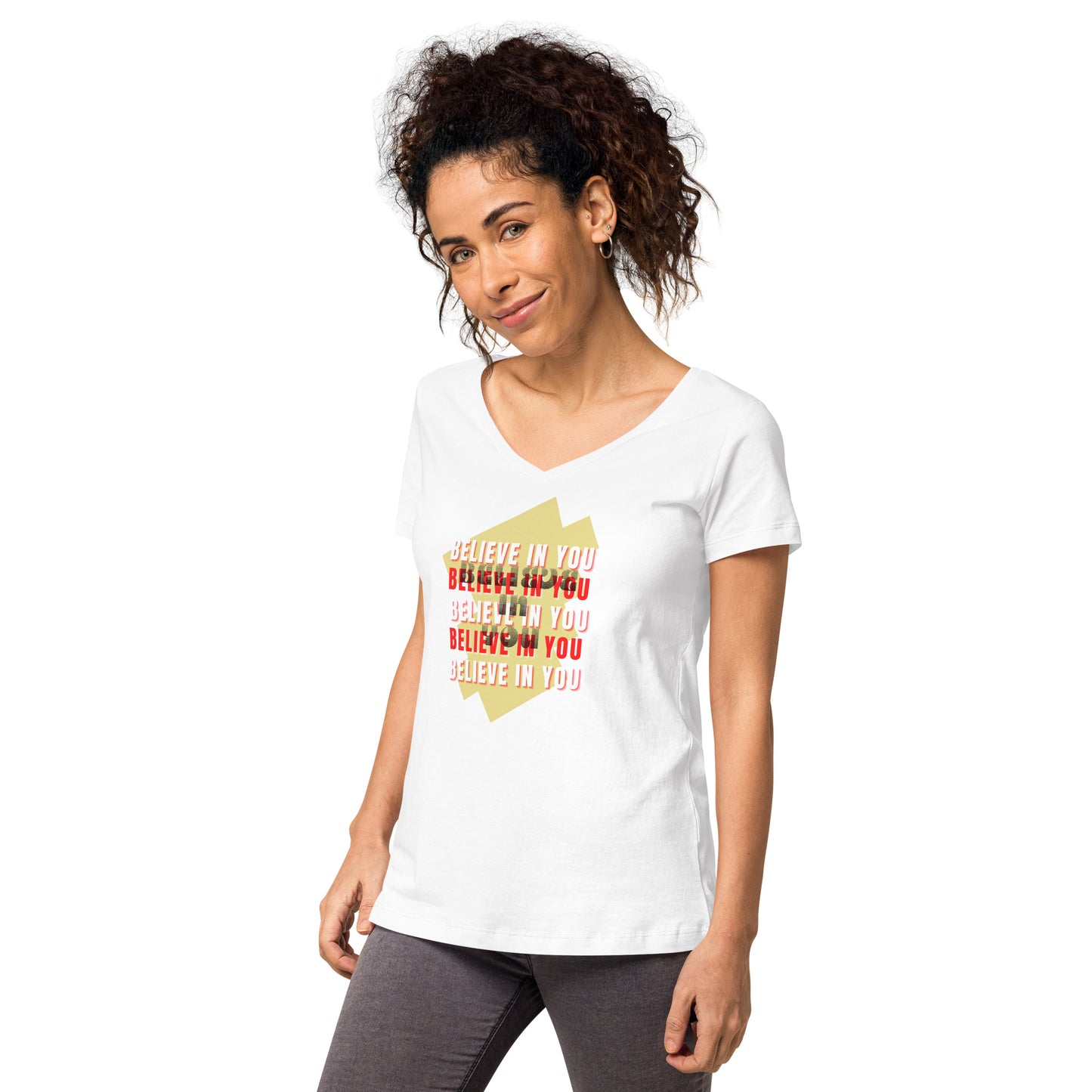 v-neck t-shirt Believe In You